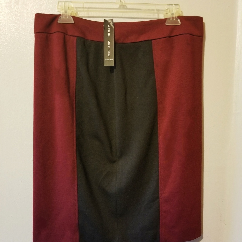 NWT Red and Black Pencil Skirt Larry Levine